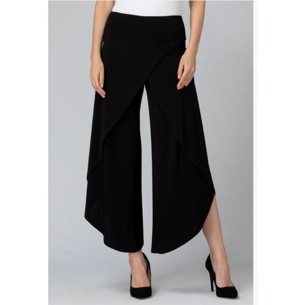 Joseph Ribkoff Black Wrap Flowy Pants